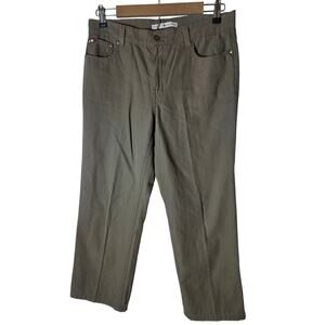 TOMMY HILFIGER Army Olive Green Wide Leg Ankle Pants Fits 28" Waist